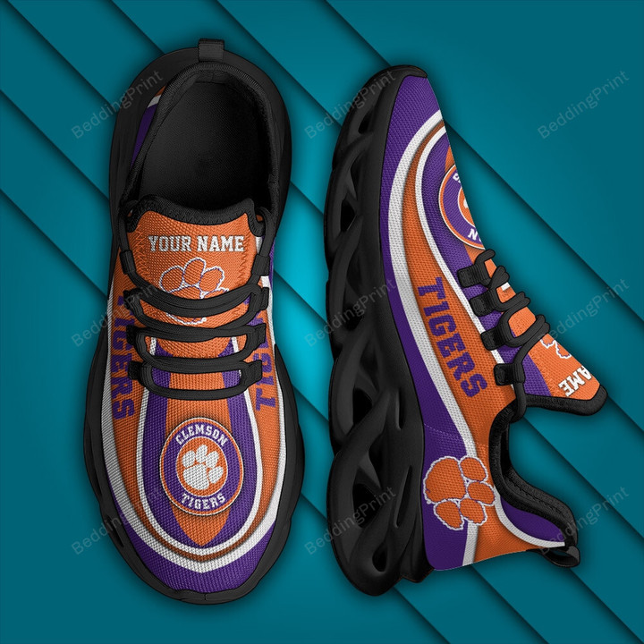 NCAA Clemson Tigers Personalized Custom Name Max Soul Shoes