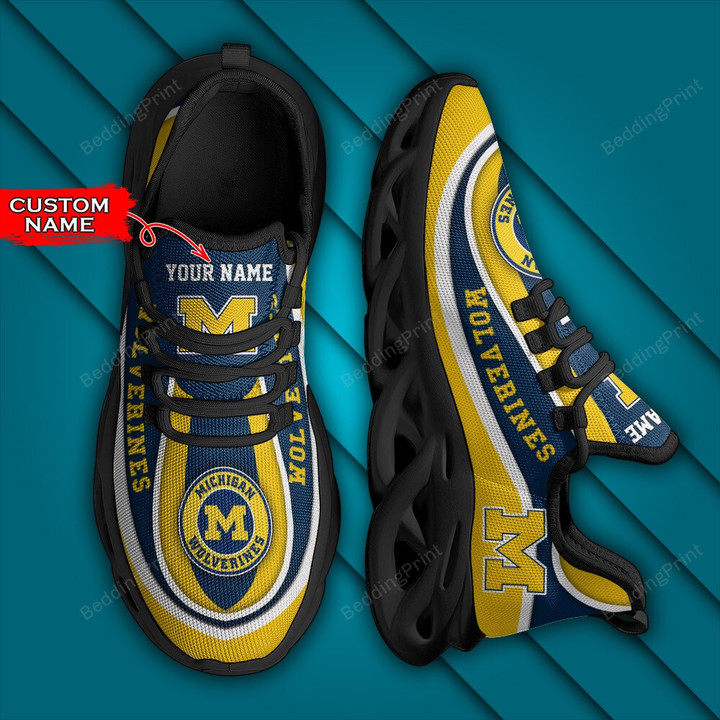 NCAA Michigan Wolverines Personalized Custom Name Max Soul Shoes
