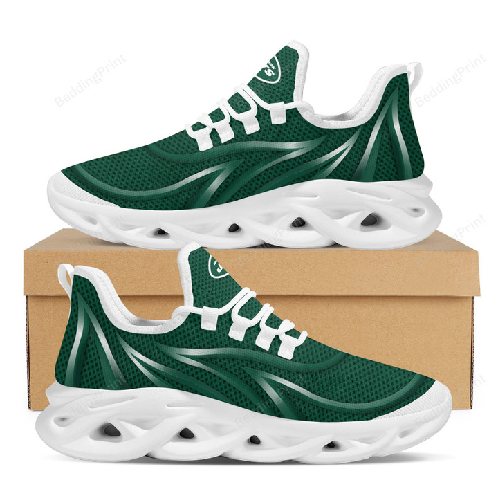 New York Jets Neon Flames Design Trending Max Soul Shoes