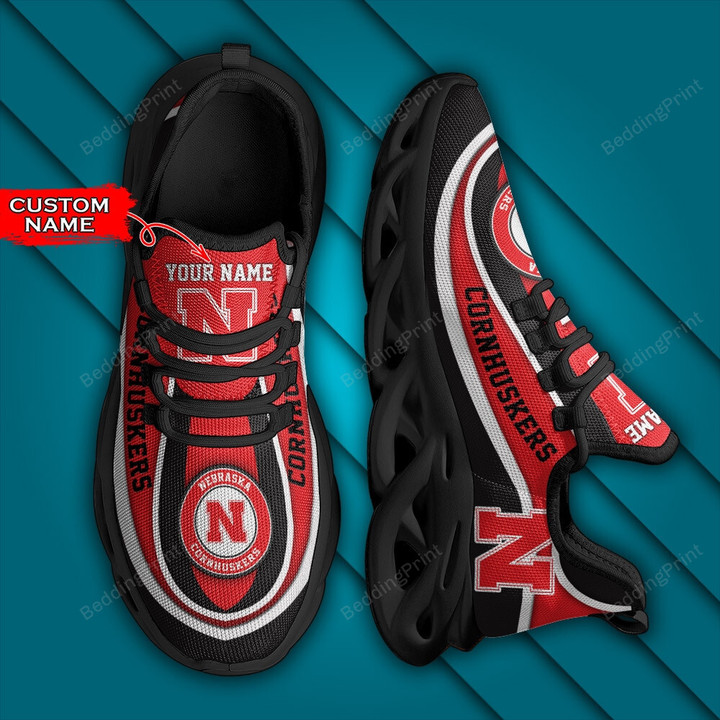 NCAA Nebraska Cornhuskers Personalized Custom Name Max Soul Shoes