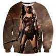 Wonder Woman Standing Brave Gal Gadot Holding Sword Ugly Sweater