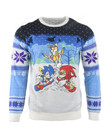 Sonic the Hedgehog Skiing Christmas Ugly Sweater