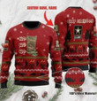 Personalized Soldiers Us Army Ho Ho Ho Custom Name & Rank Christmas Ugly Sweater
