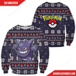 Pokemon Gengar Ugly Christmas Sweater, All Over Print Sweatshirt