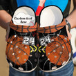 Personalized Basketball Leather Ball Crocs Crocband Clogs, Gift For Lover Basketball Crocs Comfy Footwear