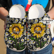 Personalized Bowling Sunflower Crocs Crocband Clogs, Gift For Lover Bowling Sunflower Crocs Comfy Footwear