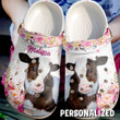 Personalized Farmer Cute Cow Crocs Crocband Clogs, Gift For Lover Cow Crocs Comfy Footwear