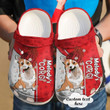 Personalized Corgi Red Crocs Crocband Clogs, Gift For Lover Corgi Crocs Comfy Footwear