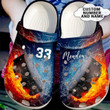 Personalized Hockey Fire And Water Crocs Crocband Clogs, Gift For Lover Hockey Crocs Comfy Footwear