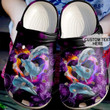 Personalized Floral Dolphins Crocs Crocband Clogs, Gift For Lover Dolphins Crocs Comfy Footwear