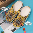 Hippie Cheetah Sunflower Crocs Crocband Clogs, Gift For Lover Hippie Cheetah Sunflower Crocs Comfy Footwear
