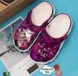 Personalized Cat Purple Floral Crocs Crocband Clogs, Gift For Lover Cat Purple Floral Crocs Comfy Footwear