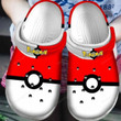 Pokemon Ball Red White Crocs Crocband Clogs, Gift For Lover Pokemon Ball Crocs Comfy Footwear