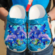 Dolphin Curious Crocs Crocband Clogs, Gift For Lover Dolphin Crocs Comfy Footwear