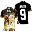 Drew Brees New Orleans Saints Black & Yellow Polo Shirt