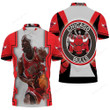 Chicago Bulls Logo Fire Ball Michael Jordan 23 Polo Shirt
