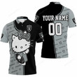Personalized Oakland Raiders Hello Kitty Fans Polo Shirt