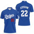 Los Angeles Dodgers Clayton Kershaw Navy Blue Polo Shirt