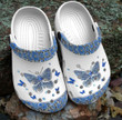 Blue Bling Butterfly Crocs Crocband Clogs