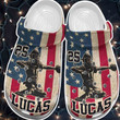 Personalized Baseball America Flag Crocs Crocband Clogs