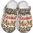 Leopard Skin Baseball Mom Crocs Crocband Clogs