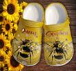 Bee Queen Boho Yellow Crocs Crocband Clogs