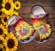 Sunflower Trippy Hippie Rainbow Peace Crocs Crocband Clogs