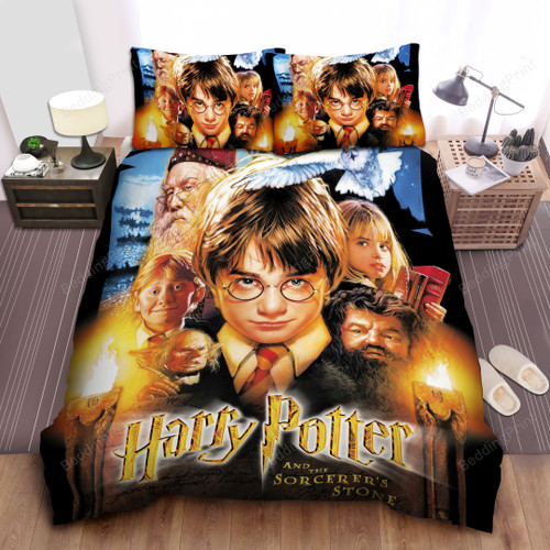 Harry Potter And The Sorcerer's Stone Movie Poster Bed Sheets Spread Comforter Duvet Cover Bedding Sets