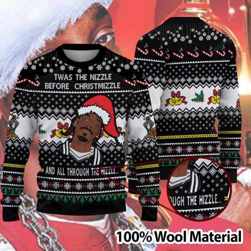 Snoop Dogg Fo Shizzle Twas The Nizzle Before Chrismizzle Ugly Christmas Sweater