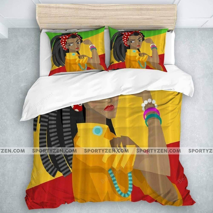 African Strong Independent Black Woman Duvet Cover Bedding Set