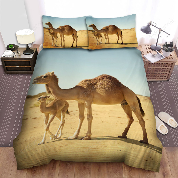 The Wild Animal - The Camel And Her Cub Bed Sheets Spread Duvet Cover Bedding Sets