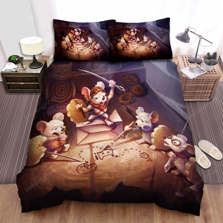 The Small Animal - The Mouse Making A Plan Bed Sheets Spread Duvet Cover Bedding Sets