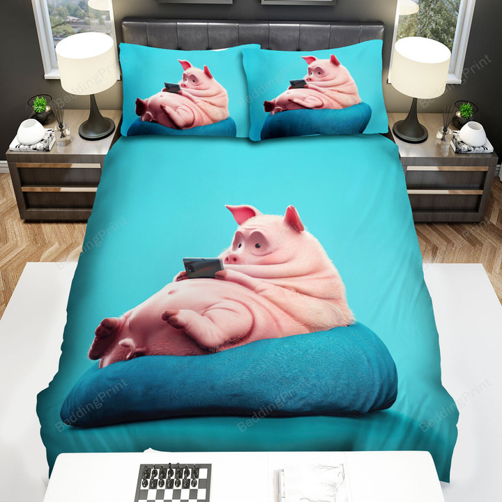 The Cute Animal - The Lazy Pig Bed Sheets Spread Duvet Cover Bedding Sets