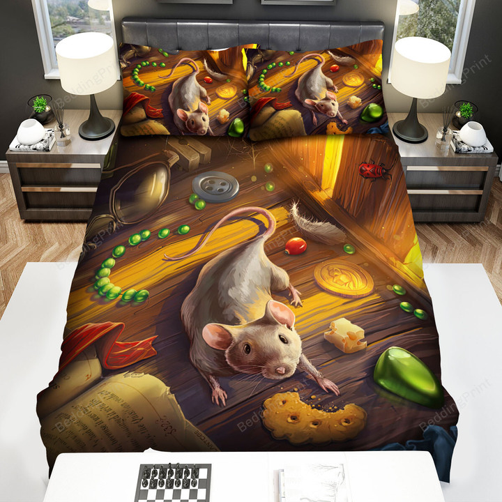 The Rodent - The Mouse Eating Cookie Bed Sheets Spread Duvet Cover Bedding Sets