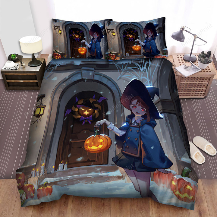 Little Witch Academia Atsuko Kagari Trick Or Treat Bed Sheets Spread Duvet Cover Bedding Sets
