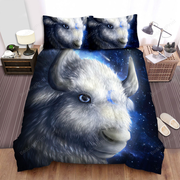 The Wild Animal - The Bison Galaxy Art Bed Sheets Spread Duvet Cover Bedding Sets
