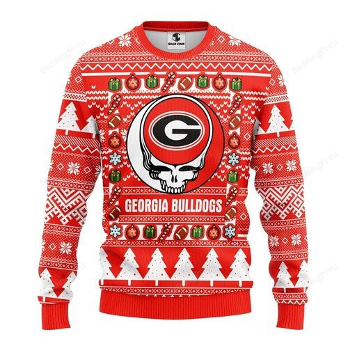 Georgia Bulldogs Grateful Dead Ugly Christmas Sweater, All Over Print Sweatshirt