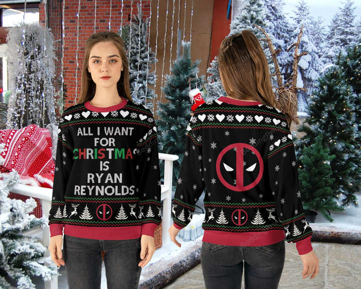 Ryan Reynolds Deadpool Ugly Christmas Sweater