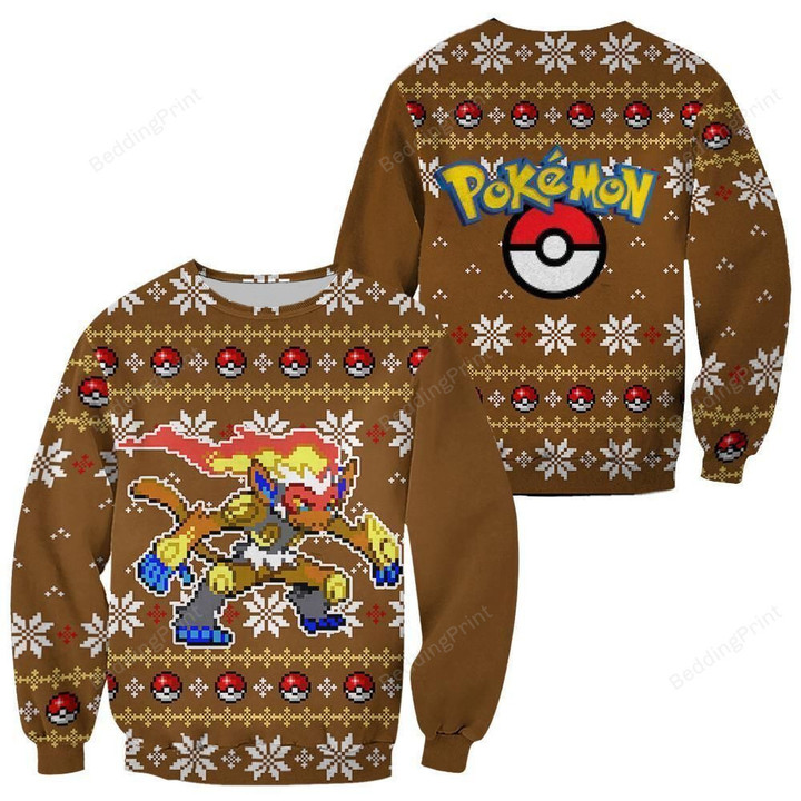 Pokemon Infernape Ugly Christmas Sweater, All Over Print Sweatshirt