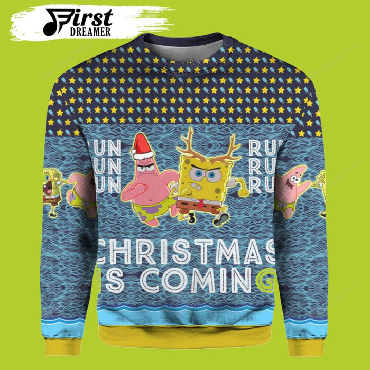 Spongebob Patrick Star Christmas Is Coming Ugly Sweater