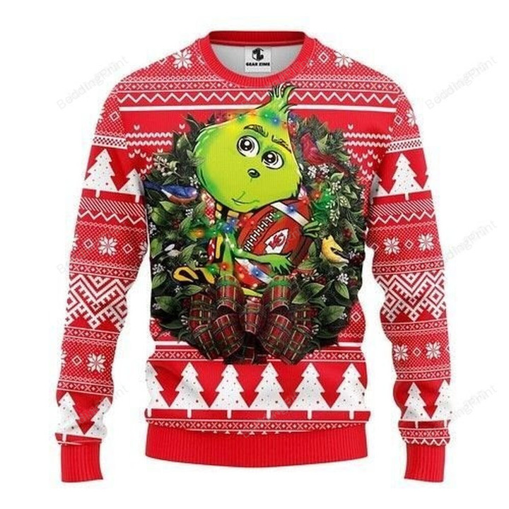 Kansas City Chiefs Ugly Sweater Grinch Hug Ugly Christmas Sweater, Nfl All Over Print Sweatshirt, Ugly Sweater