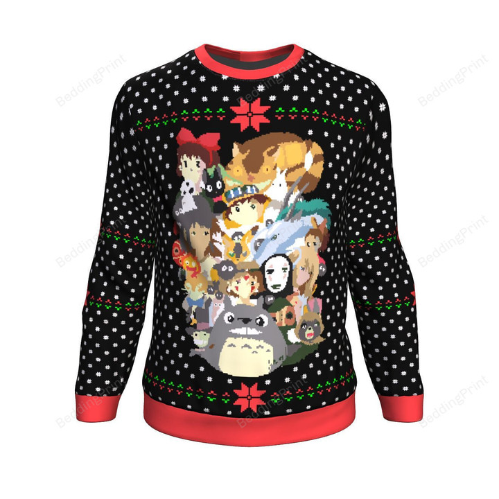Studio Ghibli Xmas Main Miyazaki For Unisex Ugly Christmas Sweater, All Over Print Sweatshirt