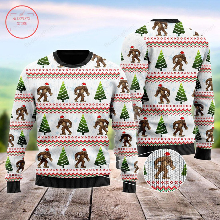Amazing Bigfoot Ugly Christmas Sweater, All Over Print Sweatshirt