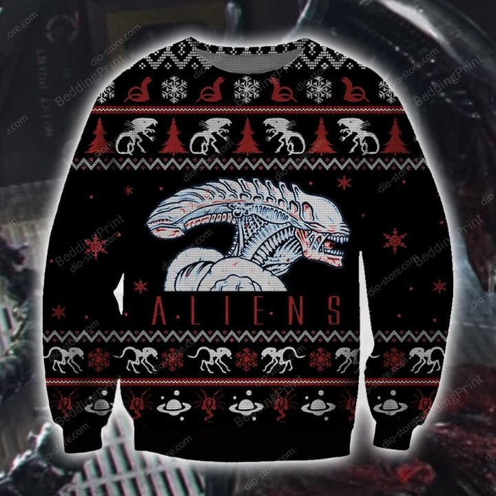 Alien Dog Print Ugly Sweater