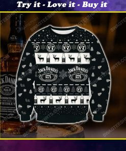 Jack Daniels Old Time All Over Print Ugly Christmas Sweater