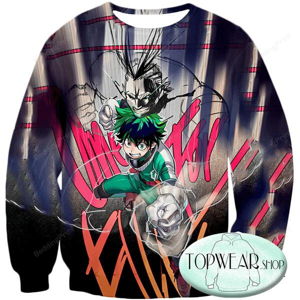 Bond Izuku X All Might My Hero Academia Ugly Christmas Sweater, All Over Print Sweatshirt