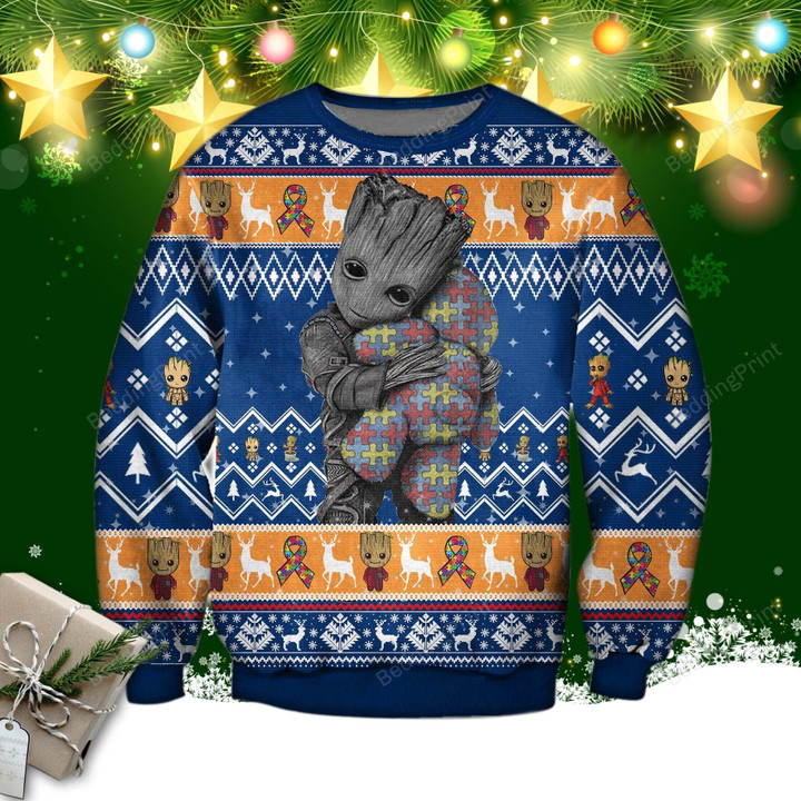 Groot Hugs Pieces Of Autism 3d Print Ugly Sweater