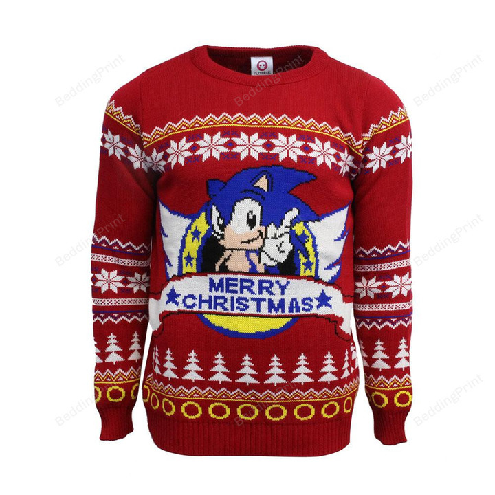 Classic Sonic the Hedgehog Ugly Christmas Sweater, All Over Print Sweatshirt
