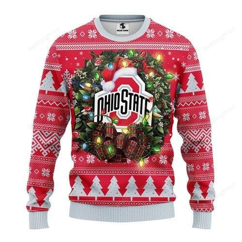 Ncaa Ohio State Buckeyes Ugly Christmas Sweater, All Over Print...