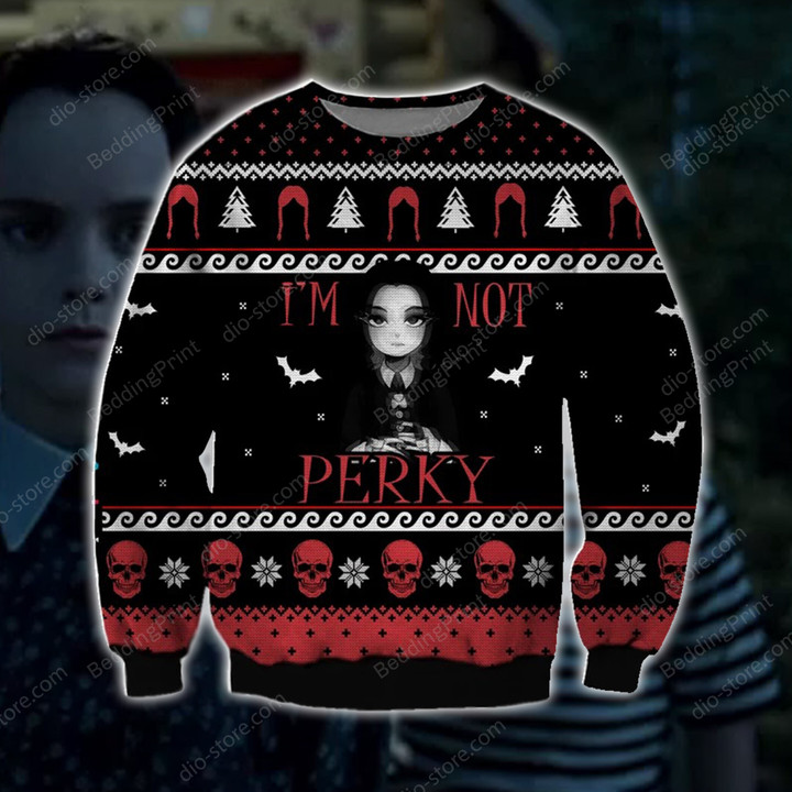 I'm Not Perky Knitting Pattern For Unisex Ugly Christmas Sweater, All Over Print Sweatshirt